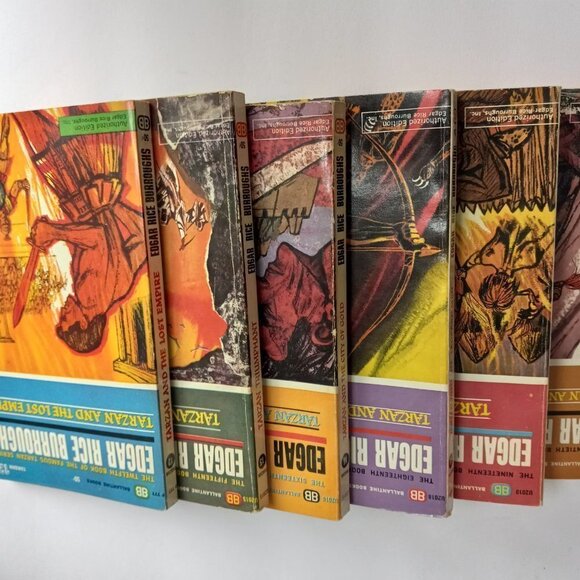 Edgar Rice Burroughs TARZAN Ballantine 1960s Vintage Novels Lot of Six - Picture 16 of 16